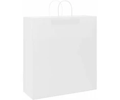 Popieriniai maišeliai 250vnt. su rankenomis, baltas, 45x17x48cm