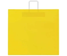 Popieriniai maišeliai 250vnt. su rankenomis geltonos 54x15x49cm
