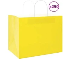 Popieriniai maišeliai 250vnt. su rankenomis geltonos 32x22x24cm