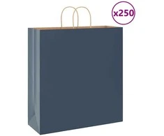 Popieriniai maišeliai 250vnt. su rankenomis, mėlynas 45x17x48cm
