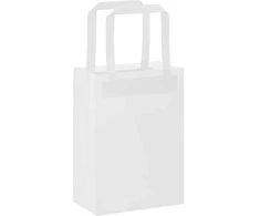 Popieriniai maišeliai, 50vnt., su rankenomis, baltas, 15x8x21cm