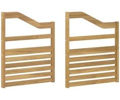 Porankiai 2 pcs Balta 59 x 4 x 73 cm Kietos akacijos mediena