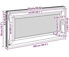 Bendras lango vidinis atspalvis baltas RISOR 100 x 50 cm