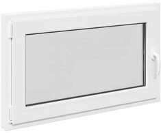 Požeminio lango RISOR 100 x 60 cm PVC ir stiklas Balta