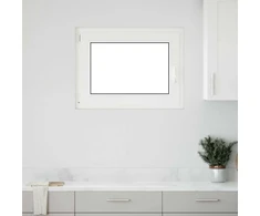 Požeminio lango RISOR 80 x 50 cm PVC ir stiklas Balta
