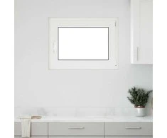 Požeminio lango RISOR 80 x 70 cm PVC ir stiklas Balta