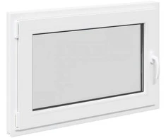 Požeminio lango RISOR 90 x 60 cm PVC ir stiklas Balta