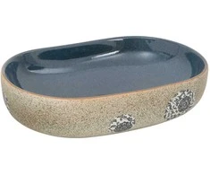 Praustuvas, smėlio ir mėlynas, 59x40x14cm, keramika, ovalus