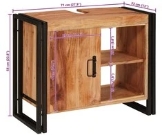 Praustuvo spintelė Ruda 71 x 33 x 58 cm Kietos akacijos mediena