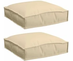 Pagalvėlė 2 pcs Smėlio 40 x 40 x 8 cm Oksfordo audinys