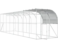 Prie sienos esantis vištų narvas Sidabrinė 800 x 200 x 215 cm