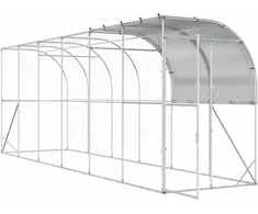 Prie sienos esantis vištų narvas Sidabrinė 600 x 100 x 215 cm