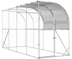 Prie sienos esantis vištų narvas Sidabrinė 400 x 150 x 215 cm