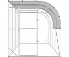 Prie sienos esantis vištų narvas Sidabrinė 400 x 200 x 215 cm