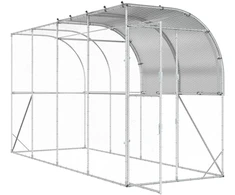 Prie sienos esantis vištų narvas Sidabrinė 400 x 150 x 215 cm