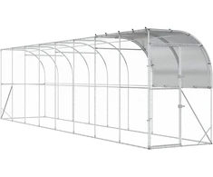 Prie sienos esantis vištų narvas Sidabrinė 800 x 100 x 215 cm