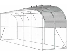 Prie sienos esantis vištų narvas Sidabrinė 600 x 150 x 215 cm
