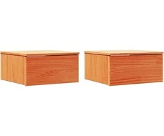 Naktinis staliukas 2 pcs Vaško ruda 37 x 35 x 18,5 cm