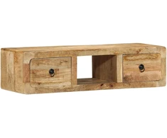 Prie sienos montuojama televizoriaus spintelė, 100x32x25 cm, masyvi mango mediena