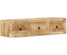 Prie sienos montuojama televizoriaus spintelė, 100x32x25 cm, masyvi mango mediena