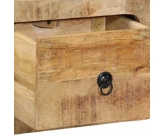 Prie sienos montuojama televizoriaus spintelė, 100x32x25 cm, masyvi mango mediena