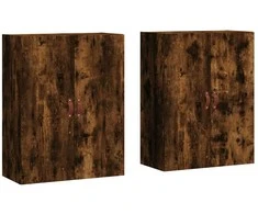 Prie sienos montuojamos spintelės, 2vnt., dūminės, 69,5x34x90cm