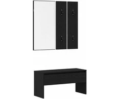 Prieškambario baldų komplektas su stalčių 4 pcs Juodas ąžuolas