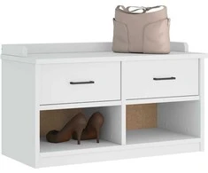 Prieškambario suoliukas SANDNES baltas 87x40x50 pušies masyvo