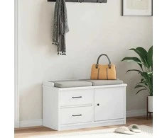 Prieškambario suoliukas SANDNES baltas 87x40x50 pušies masyvo