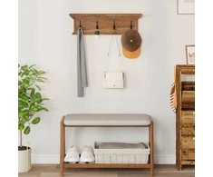 Prikabinamas paltas Natūrali 70 x 10 x 20 cm Kieto teka medžio
