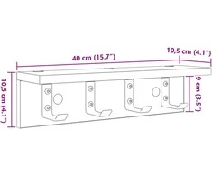 Prikabinamas paltas Sieninis Pilkas Sonoma 40 x 10,5 x 10,5 cm