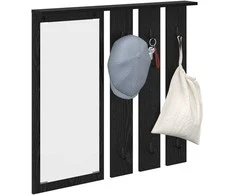 Prikabinamas paltas su lentyna juoda ąžuolo 84 x 10 x 80 cm