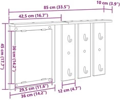 Prikabinamas paltas Sieninis Sena mediena 85 x 10 x 45 cm