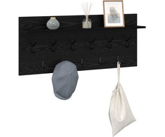 Prikabinamas paltas su lentyna Juodas ąžuolas 100 x 40 x 12 cm