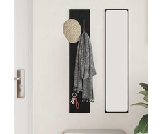 Prikabinamas paltas su saugykla juoda ąžuolo 20 x 1.5 x 100 cm