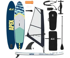 Pripučiamas SUP lenta su burės APEX 330 x 76 x 15 cm Mėlyna