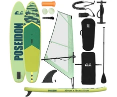 Pripučiamas SUP lenta su burės POSEIDON 330 x 76 x 15 cm Žalia