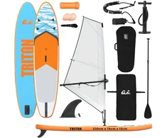 Pripučiamas SUP lenta su burės TRITON 330 x 76 x 15 cm Mėlyna