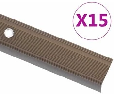Profiliai laiptams, 15vnt., rudi, 100cm, aliuminis, L formos