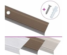 Profiliai laiptams, 15vnt., rudi, 100cm, aliuminis, L formos