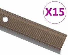Profiliai laiptams, 15vnt., rudi, 90 cm, aliuminis, L formos