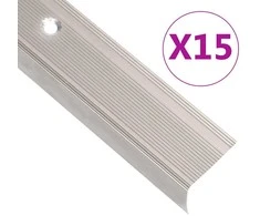 Profiliai laiptams, 15vnt., šampano, 100cm, aliuminis, L formos