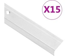 Profiliai laiptams, 15vnt., sidabro, 100cm, aliuminis, L formos