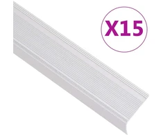 Profiliai laiptams, 15vnt., sidabro, 100cm, aliuminis, L formos