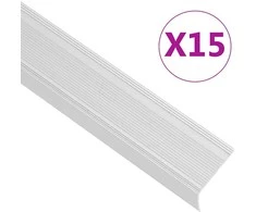 Profiliai laiptams, 15vnt., sidabro, 90 cm, aliuminis, L formos