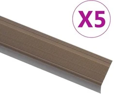 Profiliai laiptams, 5vnt., rudi, 100cm, aliuminis, L formos