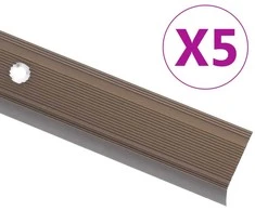 Profiliai laiptams, 5vnt., rudi, 100cm, aliuminis, L formos