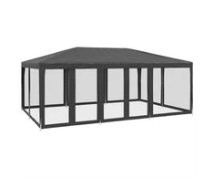 Proginė palapinė su 10 sienomis, antracito, 6x4m, HDPE