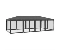 Proginė palapinė su 12 sienomis, antracito, 8x4m, HDPE