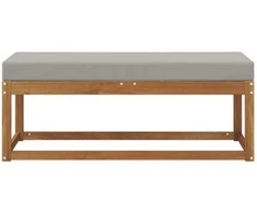 Pufas su pagalve Natūrali ir šviesiai pilka 115 x 43 x 37 cm